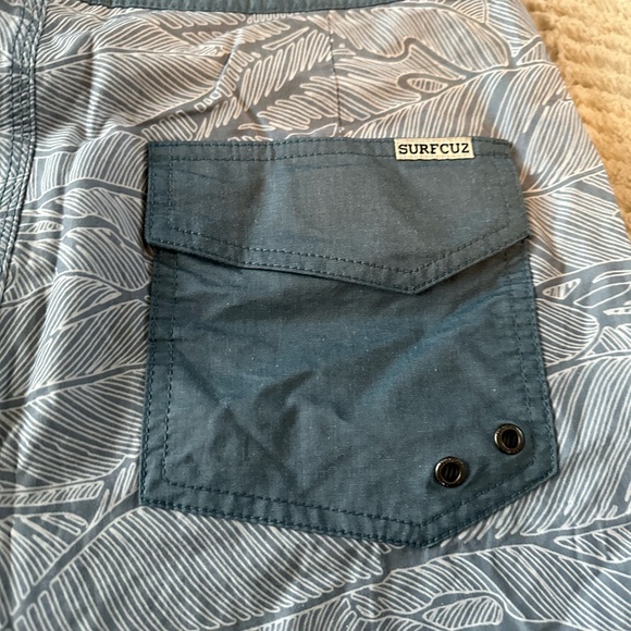 NWOT SURF CUZ Men's Vintage Cruzer Stretch Boardshort Chino Shorts blue leaf - Picture 9 of 16
